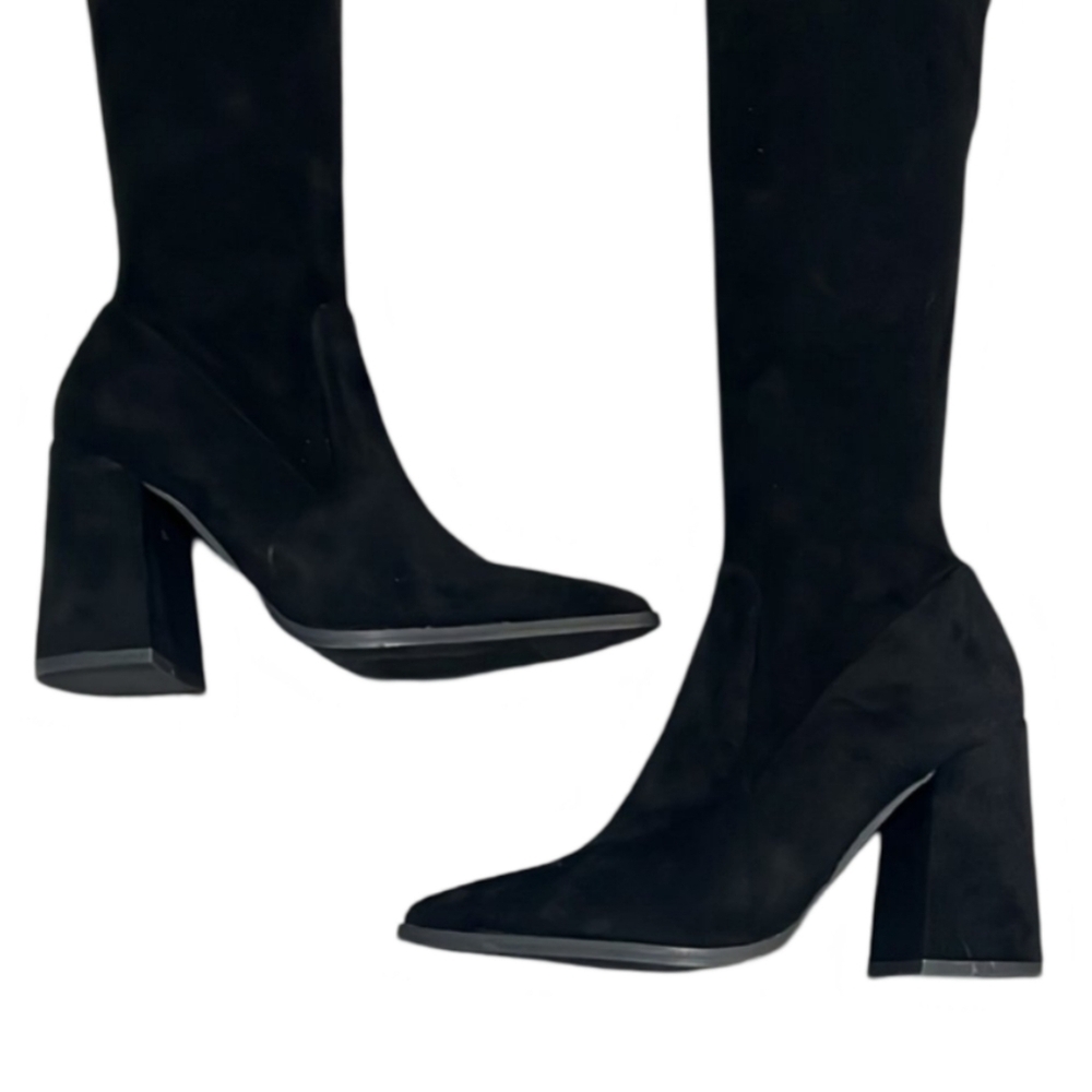 Steve Madden TAVA Black OTK Boots Over Knee Suede 6M NEW - Picture 6 of 15